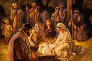 The shepherds visit the newborn Jesus